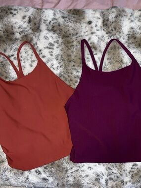 Two Activewear Tanks  - Rust & Deep Plum